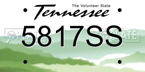 5817SS Tennessee License Plate