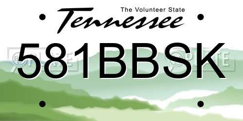 581BBSK Tennessee License Plate