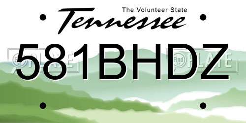 581BHDZ Tennessee License Plate