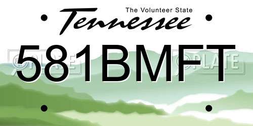 581BMFT Tennessee License Plate
