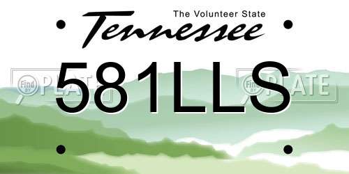 581LLS Tennessee License Plate