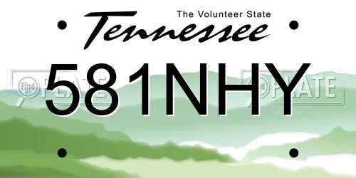 581NHY Tennessee License Plate