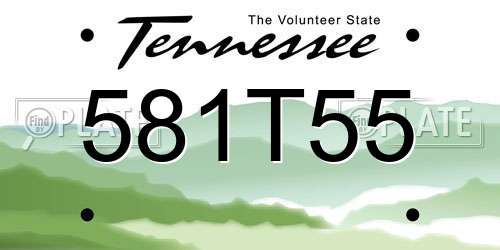 581T55 Tennessee License Plate