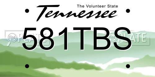 581TBS Tennessee License Plate