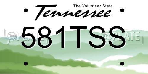 581TSS Tennessee License Plate