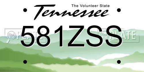 581ZSS Tennessee License Plate