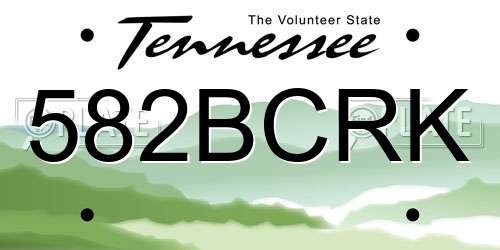 582BCRK Tennessee License Plate