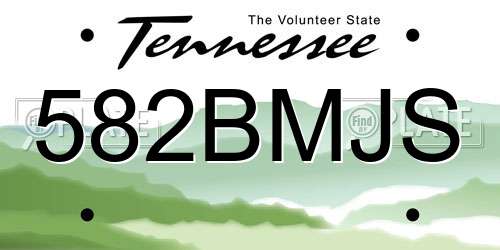 582BMJS Tennessee License Plate