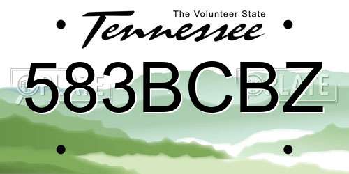 583BCBZ Tennessee License Plate