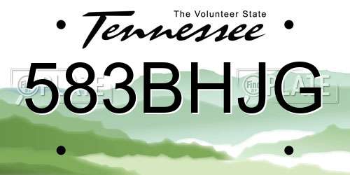 583BHJG Tennessee License Plate