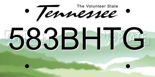 583BHTG Tennessee License Plate