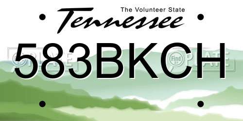583BKCH Tennessee License Plate
