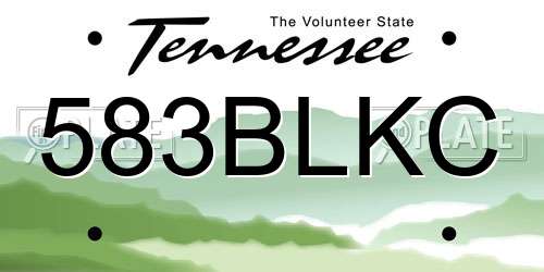 583BLKC Tennessee License Plate