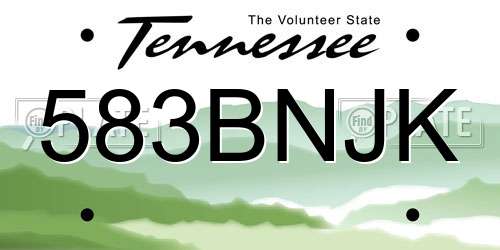 583BNJK Tennessee License Plate