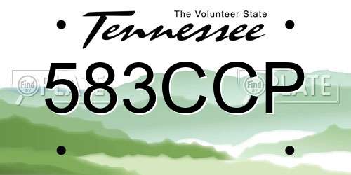 583CCP Tennessee License Plate