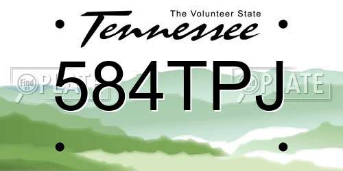 584TPJ Tennessee License Plate