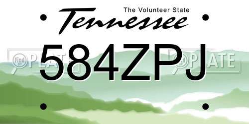 584ZPJ Tennessee License Plate