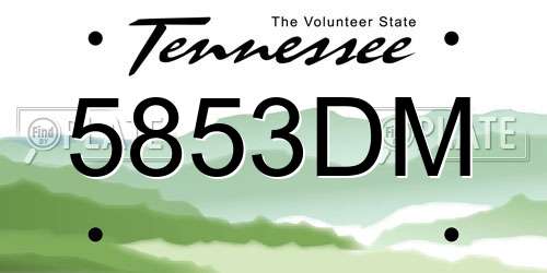 5853DM Tennessee License Plate