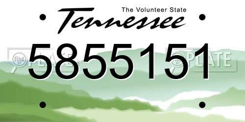 5855151 Tennessee License Plate