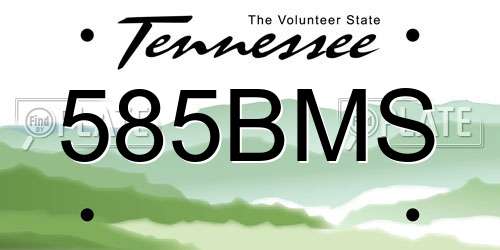 585BMS Tennessee License Plate