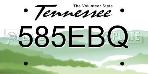 585EBQ Tennessee License Plate