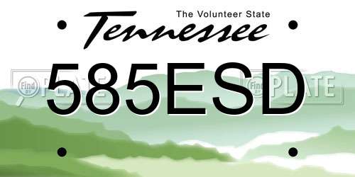 585ESD Tennessee License Plate