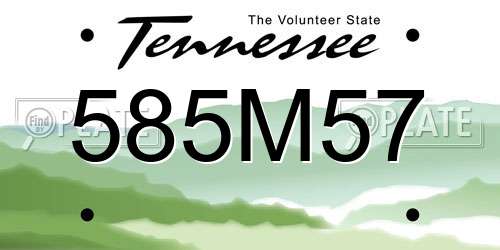 585M57 Tennessee License Plate