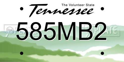 585MB2 Tennessee License Plate