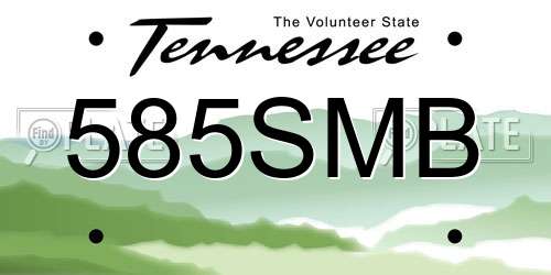 585SMB Tennessee License Plate