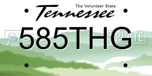 585THG Tennessee License Plate