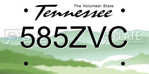 585ZVC Tennessee License Plate