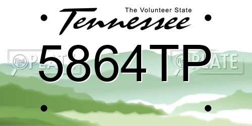 5864TP Tennessee License Plate