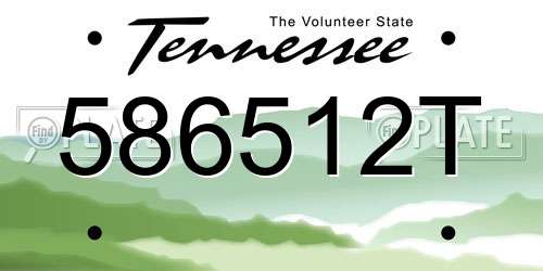 586512T Tennessee License Plate