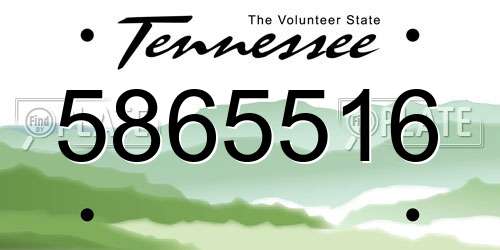 5865516 Tennessee License Plate