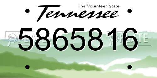 5865816 Tennessee License Plate