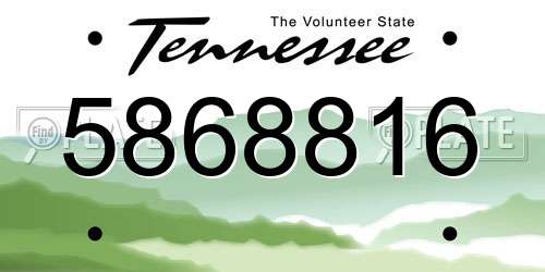 5868816 Tennessee License Plate