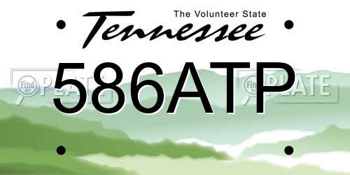 586ATP Tennessee License Plate