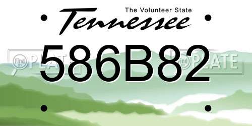 586B82 Tennessee License Plate
