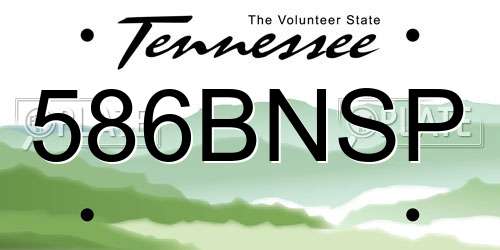 586BNSP Tennessee License Plate