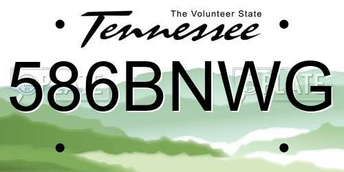 586BNWG Tennessee License Plate