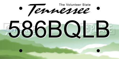 586BQLB Tennessee License Plate