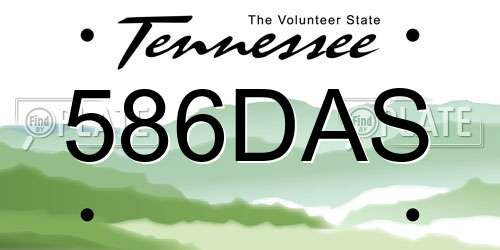 586DAS Tennessee License Plate