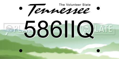 586IIQ Tennessee License Plate
