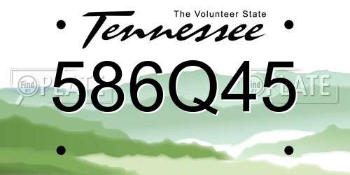 586Q45 Tennessee License Plate