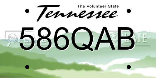 586QAB Tennessee License Plate