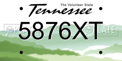 5876XT Tennessee License Plate