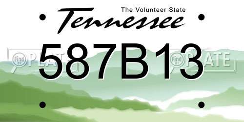 587B13 Tennessee License Plate