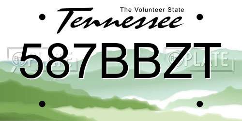 587BBZT Tennessee License Plate
