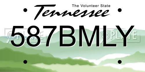 587BMLY Tennessee License Plate