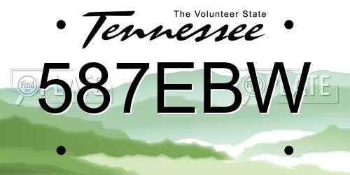 587EBW Tennessee License Plate